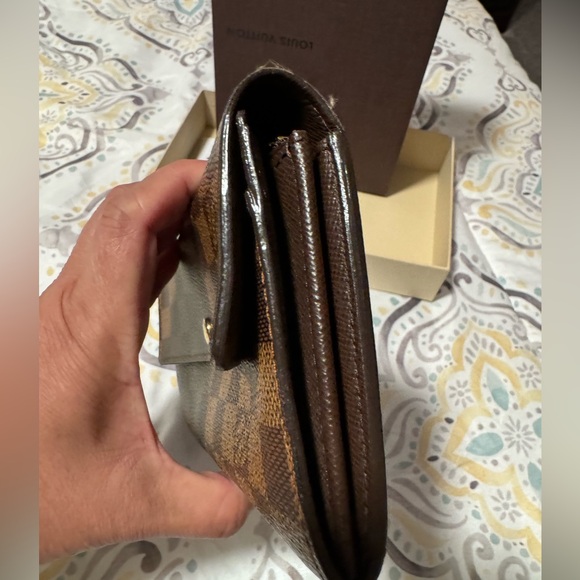 Authentic Louis Vuitton long wallet Porte feuille sarah bifold brown Damier - Picture 8 of 9